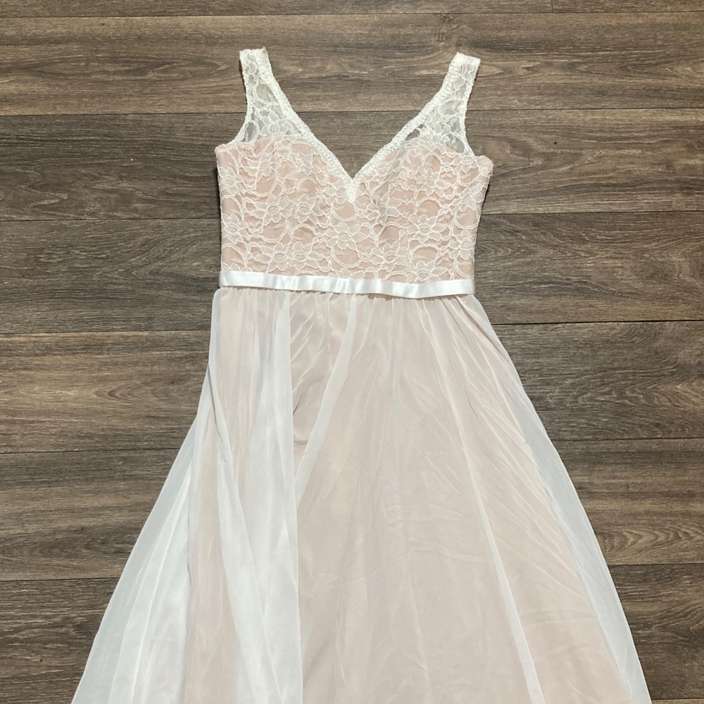 Mori Lee Ivory Nude Corset Empire Waist Wedding Gown Size 12